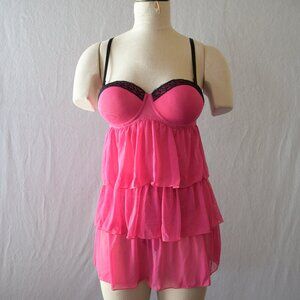 Women's Layered Lingerie Pink and Black Doll Style Size S